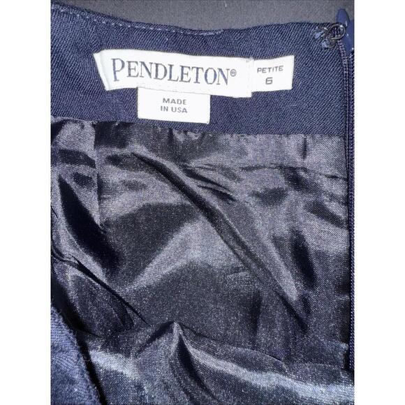 Pendleton Savvy Stretch Virgin Wool Skirt Navy Business Career Designer Luxury 6 - Picture 8 of 14